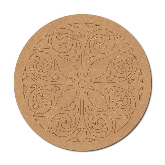 Mandala Pre Marked Round MDF Design 75