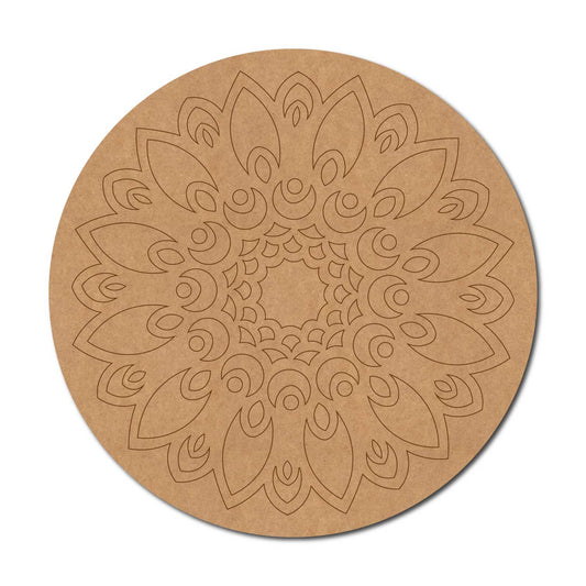 Mandala Pre Marked Round MDF Design 76
