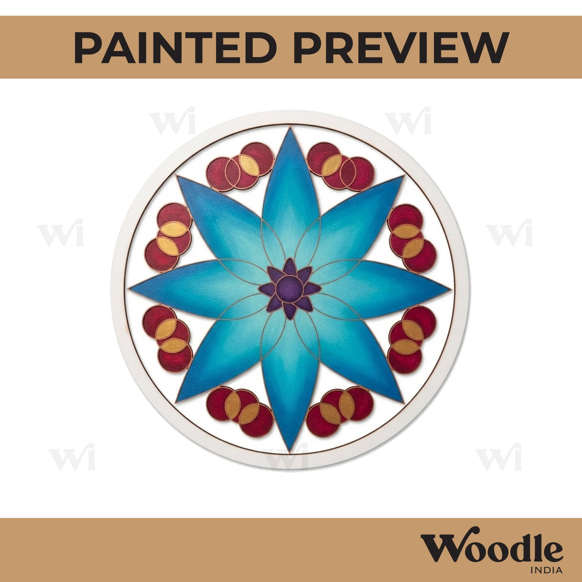 Mandala Pre Marked Round MDF Design 80