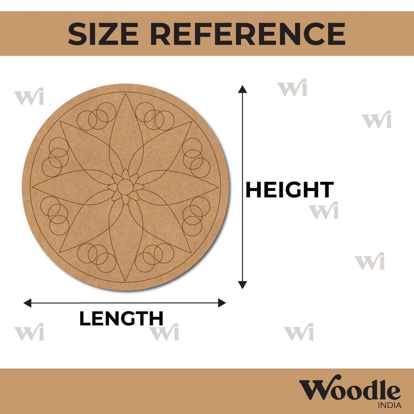 Mandala Pre Marked Round MDF Design 80