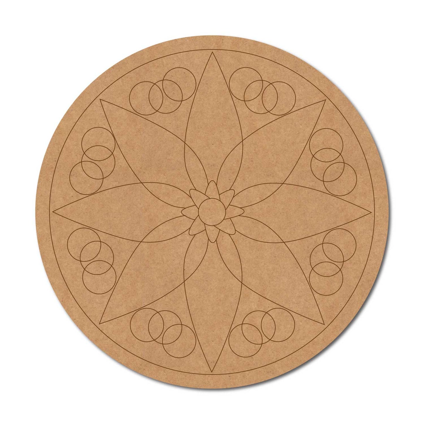 Mandala Pre Marked Round MDF Design 80