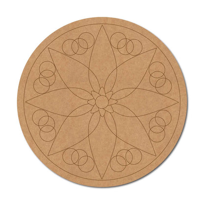 Mandala Pre Marked Round MDF Design 80