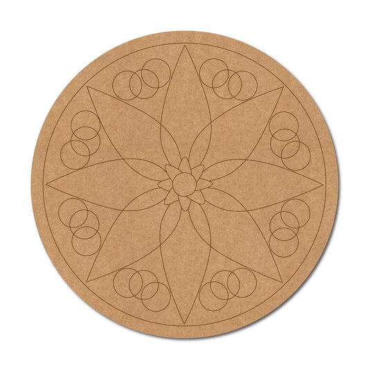 Mandala Pre Marked Round MDF Design 80