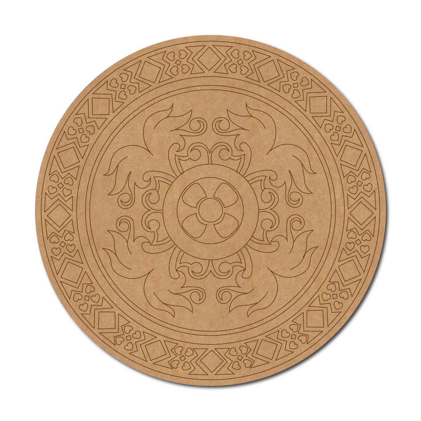Mandala Pre Marked Round MDF Design 90
