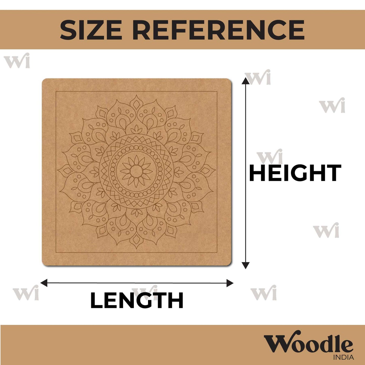 Mandala Pre Marked Square MDF Design 1