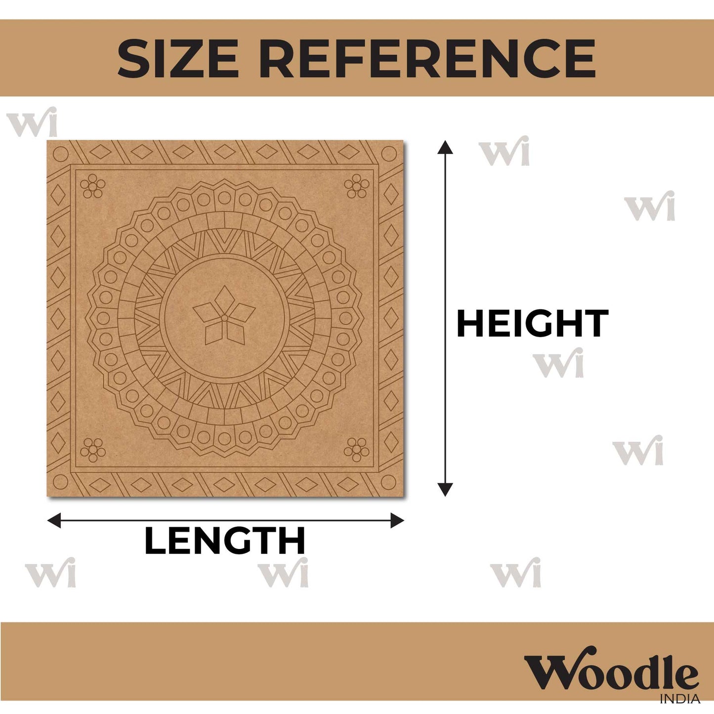Mandala Pre Marked Square MDF Design 2