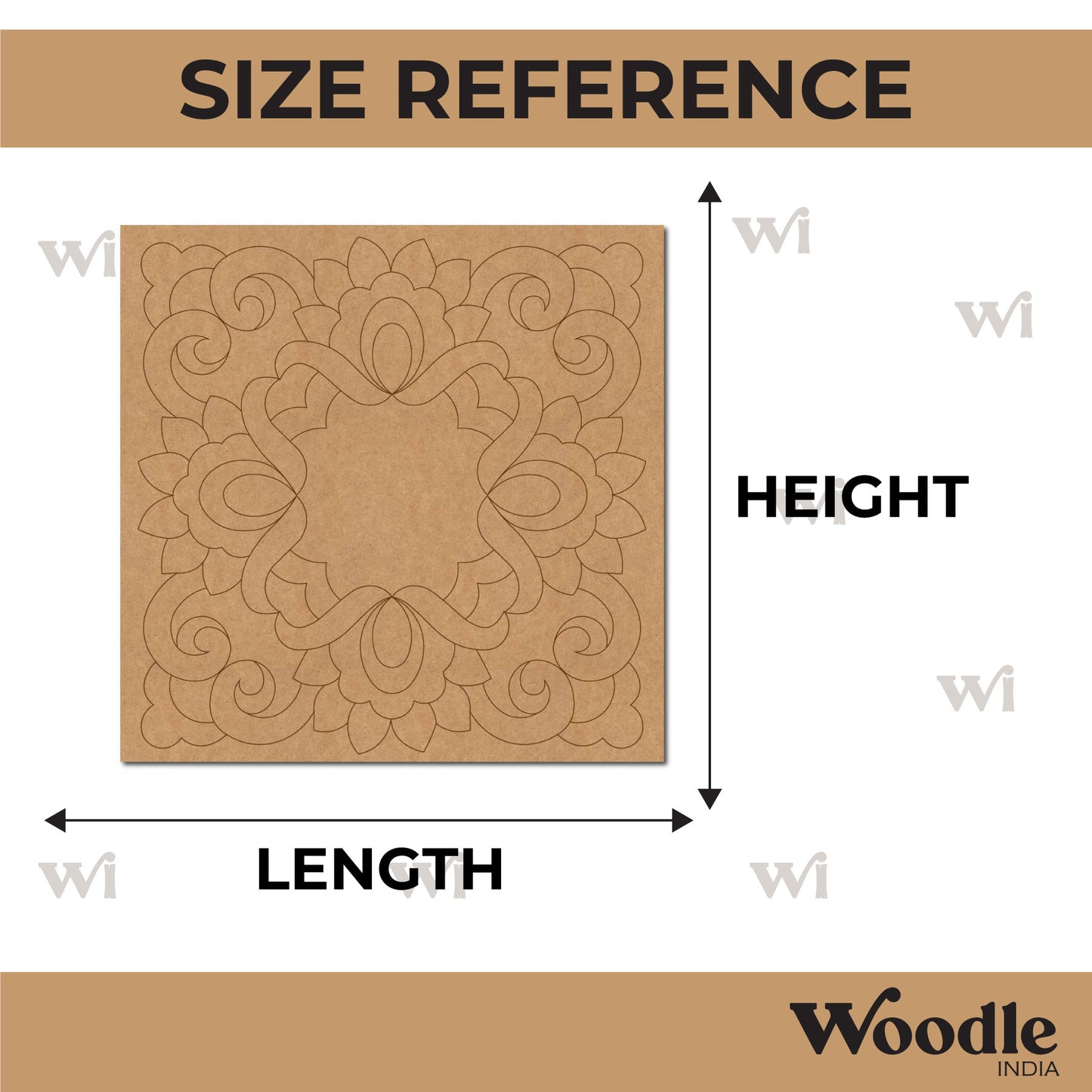 Mandala Pre Marked Square MDF Design 3