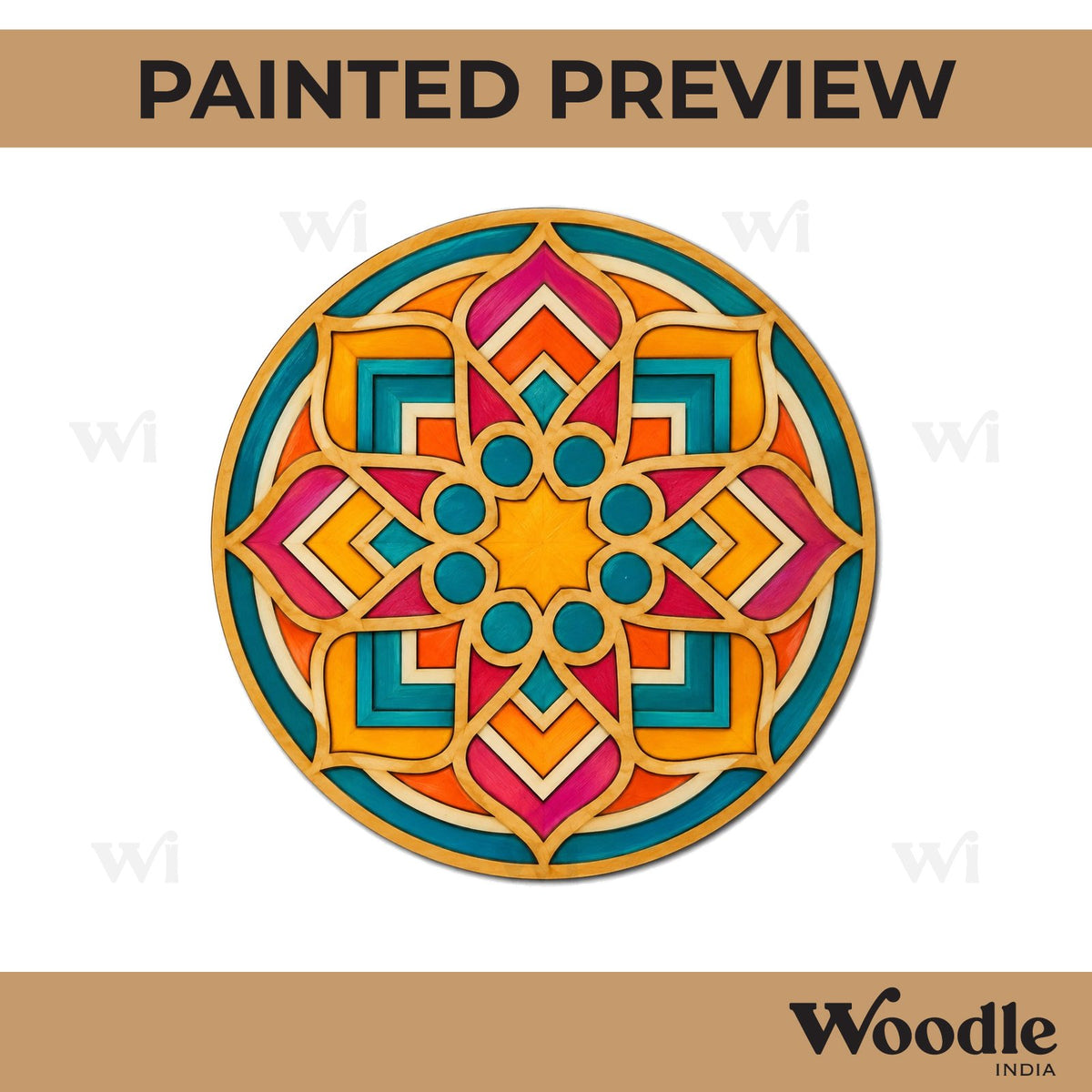 Mandala Reusable Rangoli Base MDF Design 11