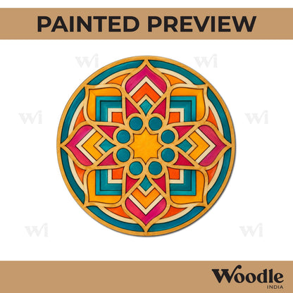 Mandala Reusable Rangoli Base MDF Design 11