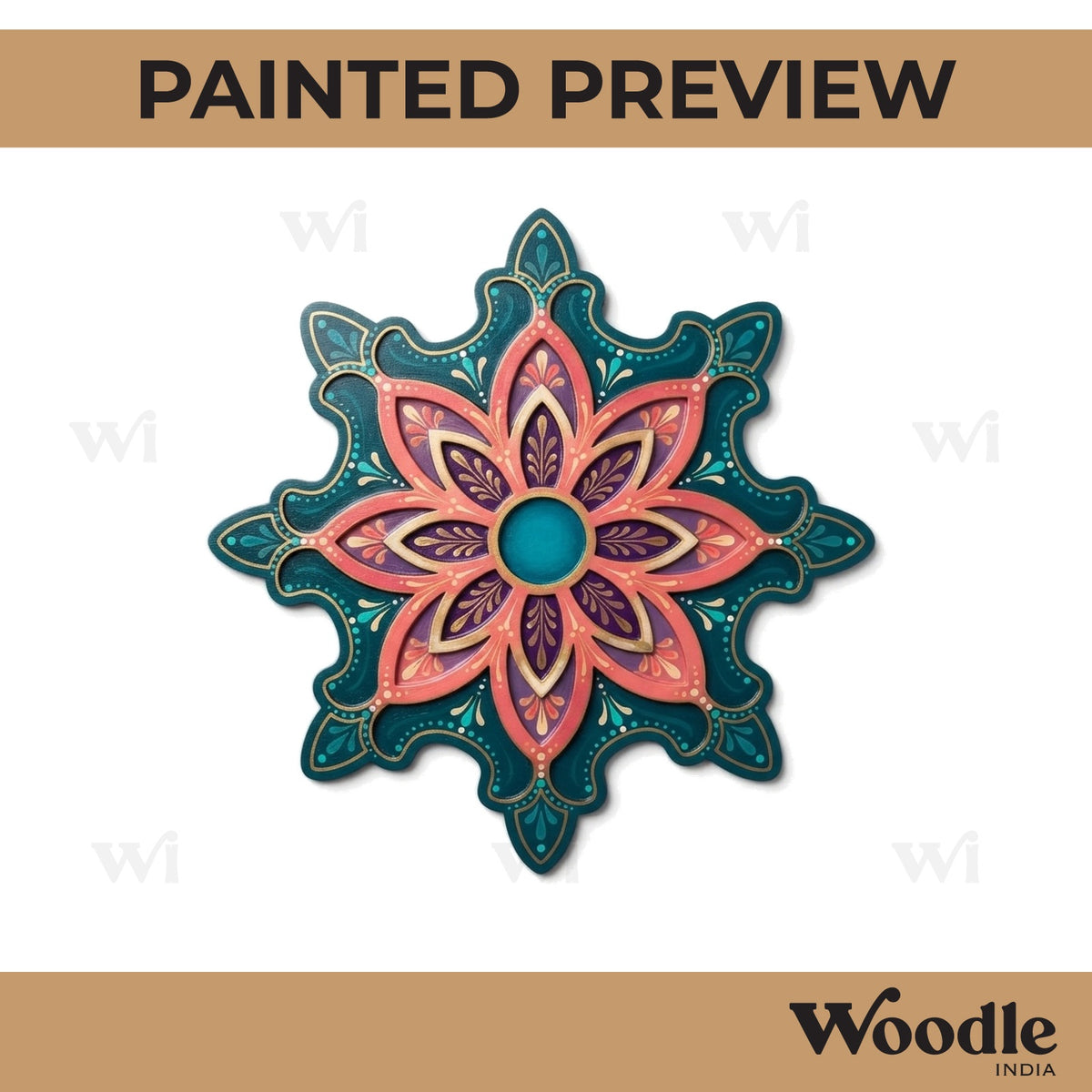 Mandala Reusable Rangoli Base MDF Design 13