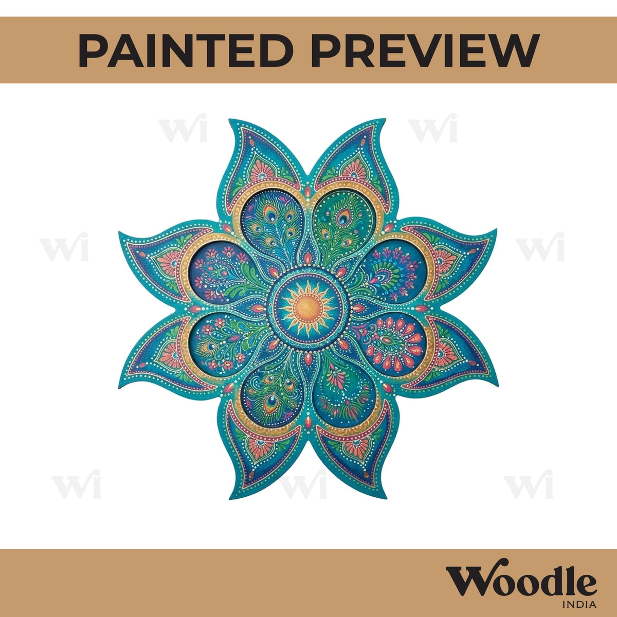 Mandala Reusable Rangoli Base MDF Design 15