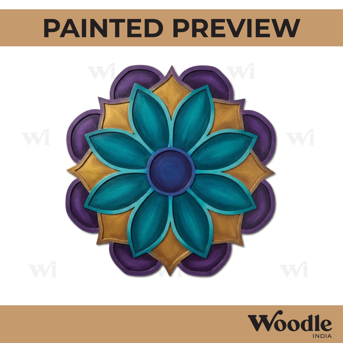 Mandala Reusable Rangoli Base MDF Design 16