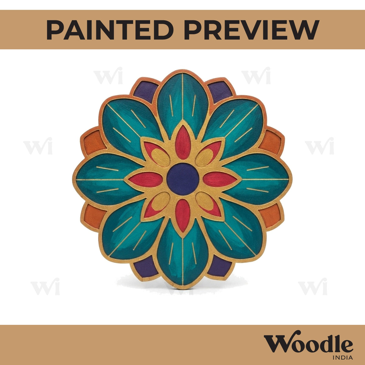 Mandala Reusable Rangoli Base MDF Design 17