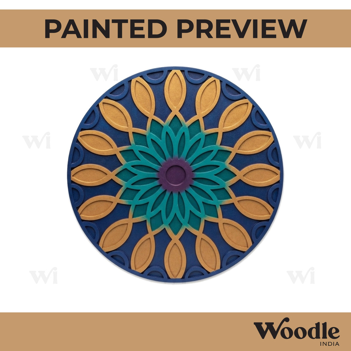 Mandala Reusable Rangoli Base MDF Design 21