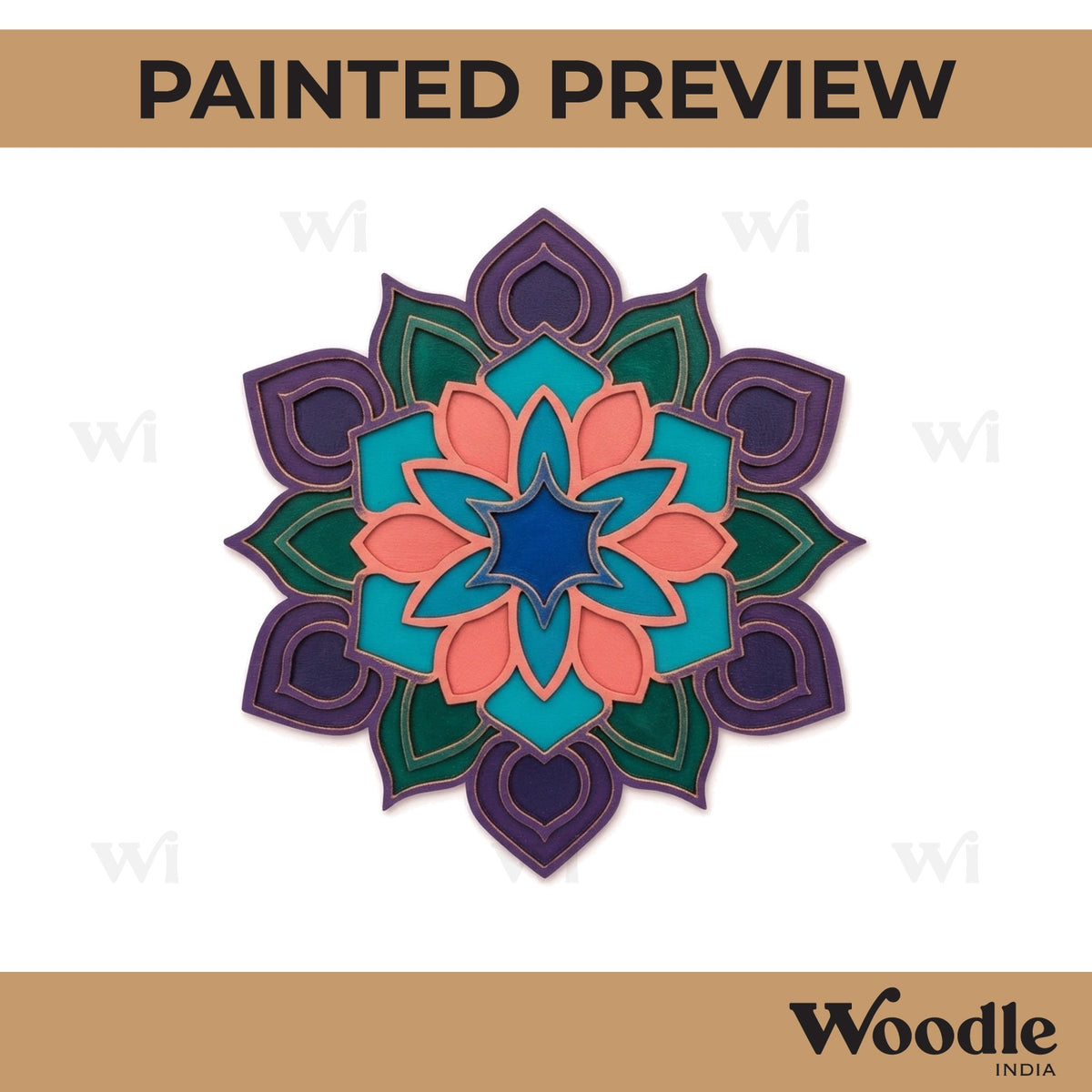 Mandala Reusable Rangoli Base MDF Design 22
