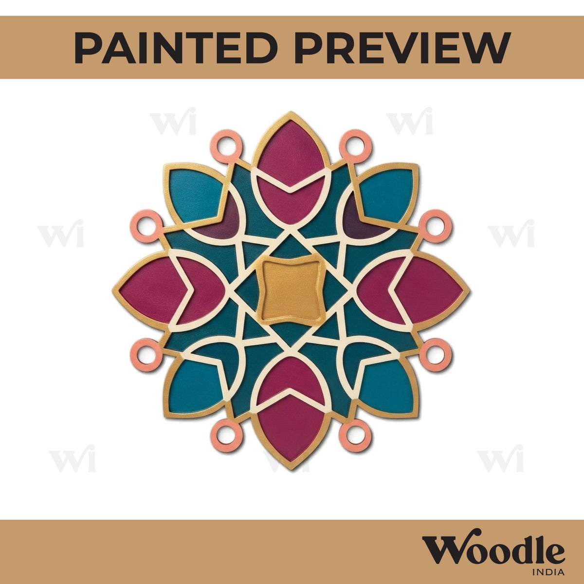 Mandala Reusable Rangoli Base MDF Design 24