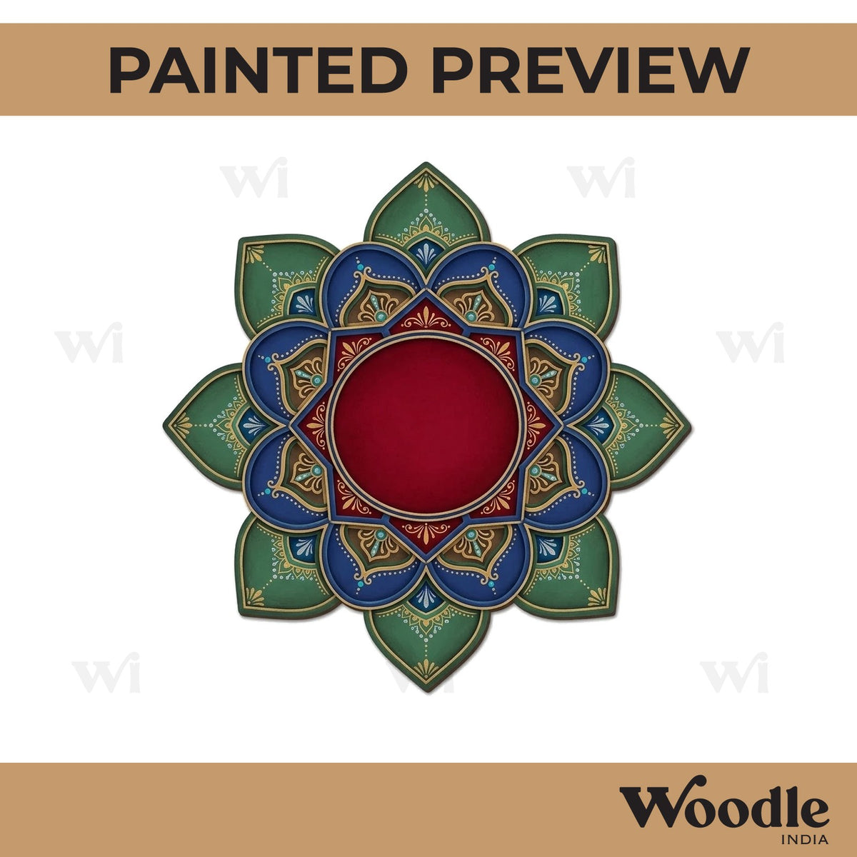 Mandala Reusable Rangoli Base MDF Design 6