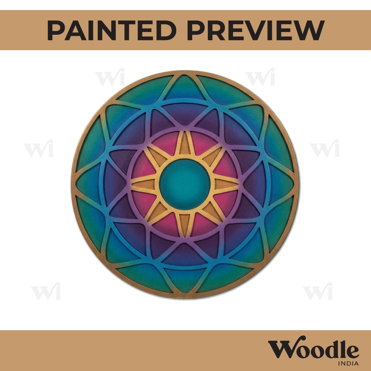 Mandala Reusable Rangoli Base MDF Design 9