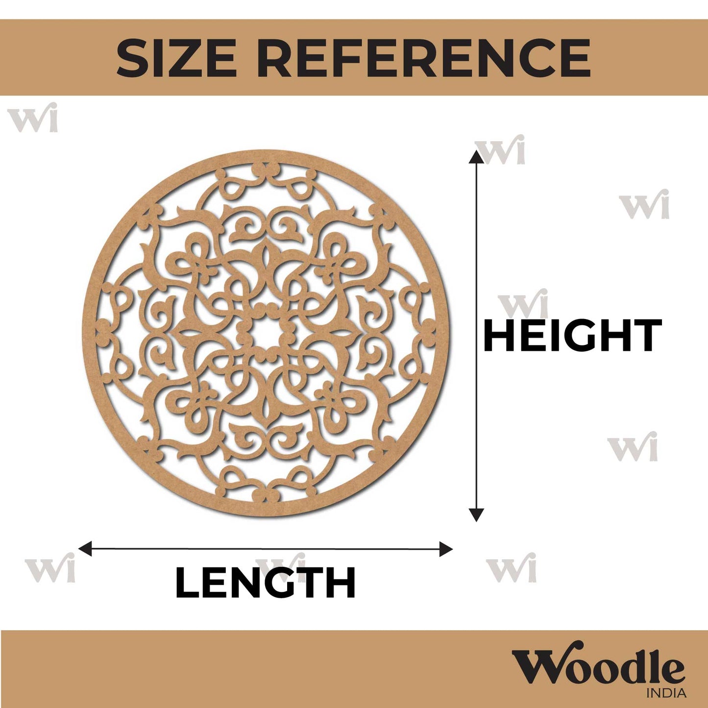 Mandala Round Base Cutout MDF Design 1