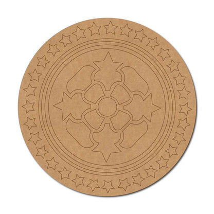 Mandala Stars Pre Marked Round MDF Design 1