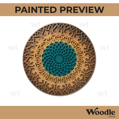 Mandala Two Layered Round Cutout MDF Design 1