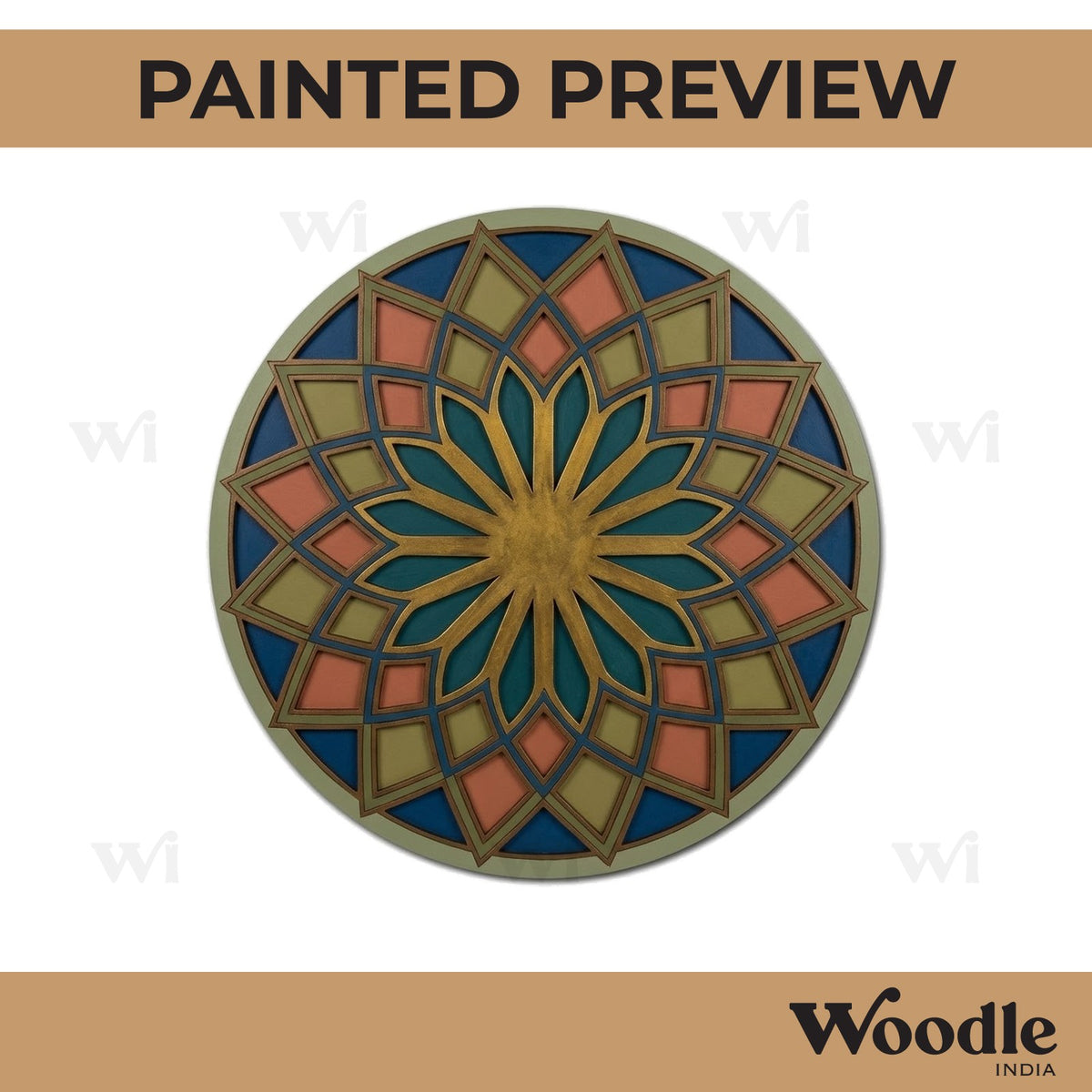 Mandala Two Layered Round Cutout MDF Design 2