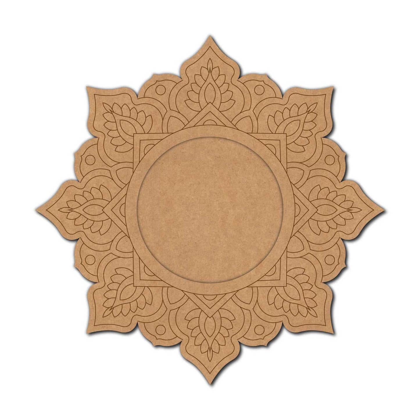 Mandala Wall Mirror Pre Marked Base MDF Design 1