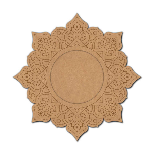 Mandala Wall Mirror Pre Marked Base MDF Design 1