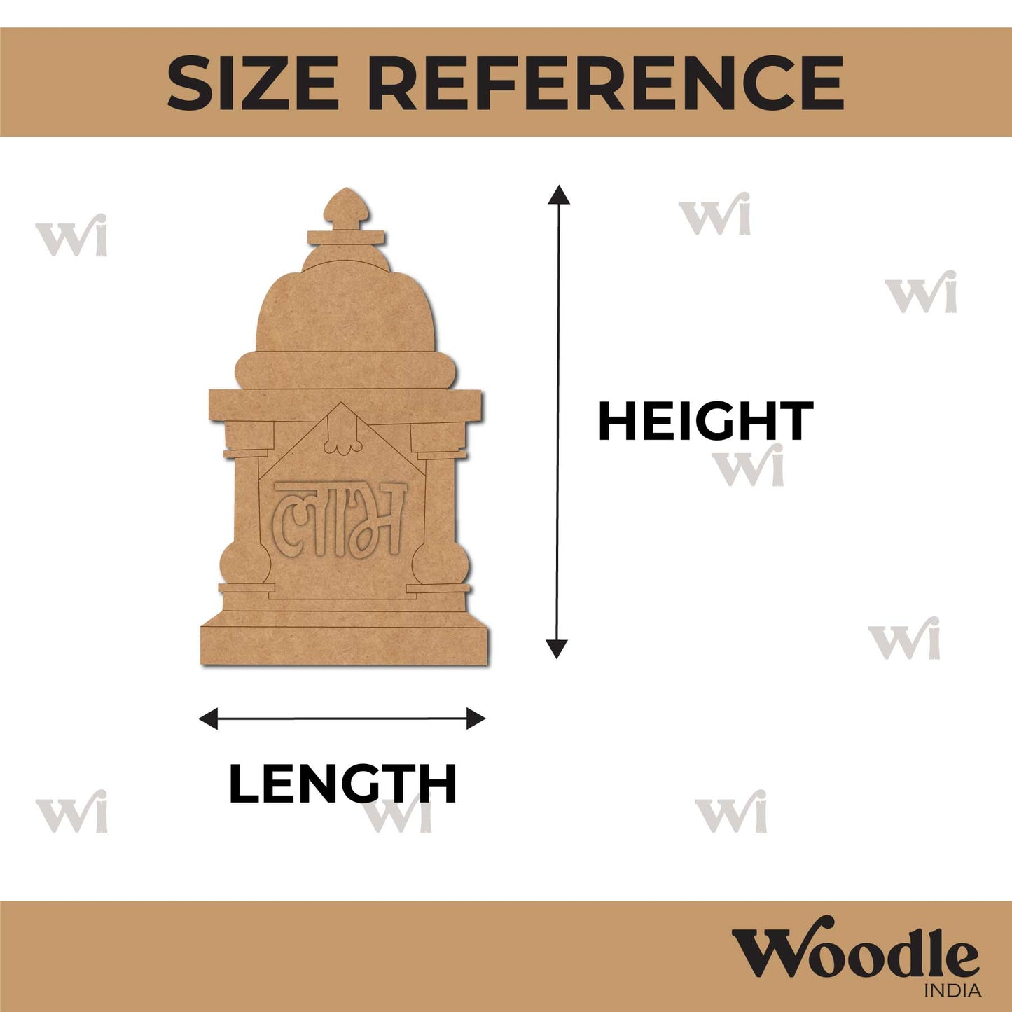 Mandir Shubh Labh Pre Marked Base MDF Design 1
