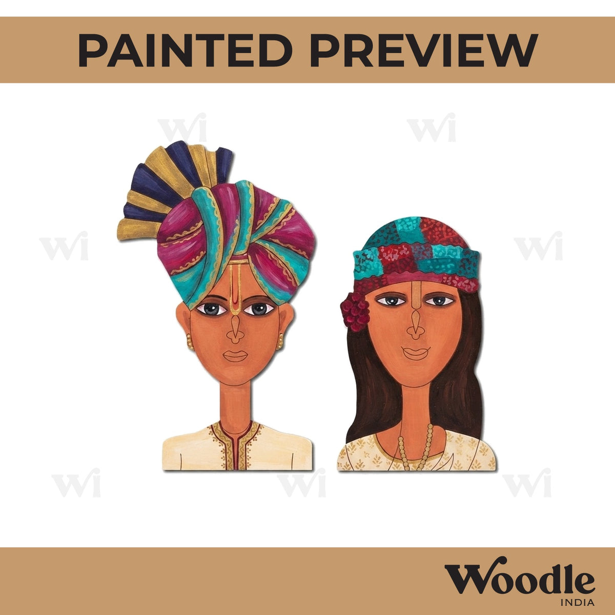 Manipur Couple Set Pre Marked MDF Design 1