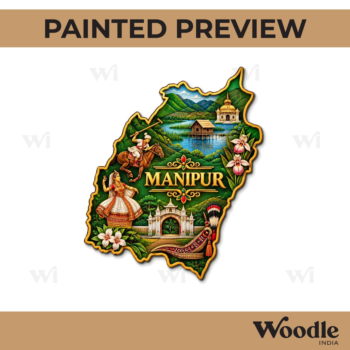 Manipur Map Cutout MDF Design 1