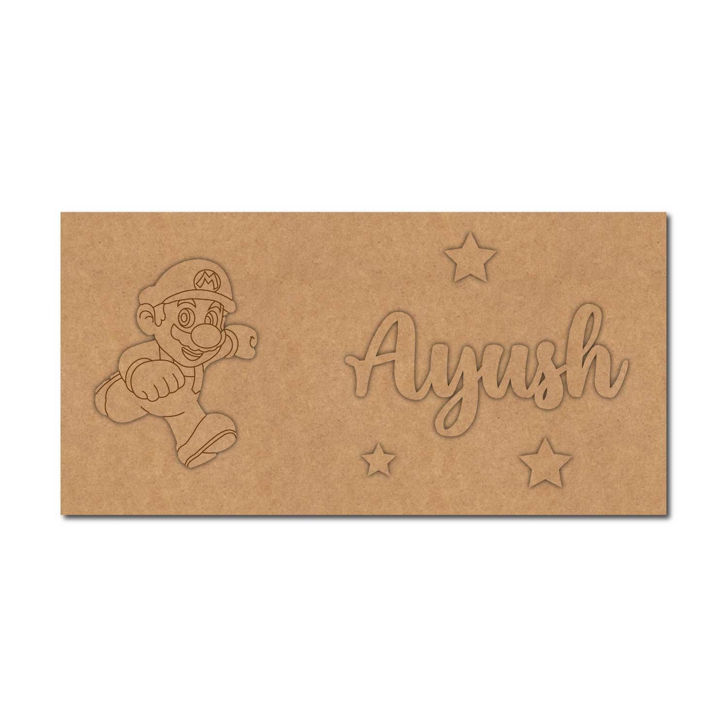 Mario Kids Nameplate MDF Design 1