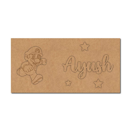 Mario Kids Nameplate MDF Design 1