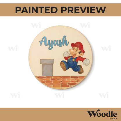 Mario Nameplate MDF Design 1