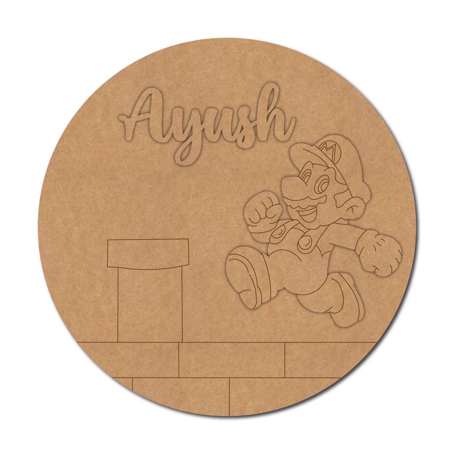 Mario Nameplate MDF Design 1