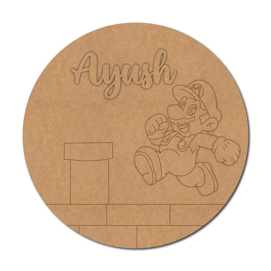 Mario Nameplate MDF Design 1