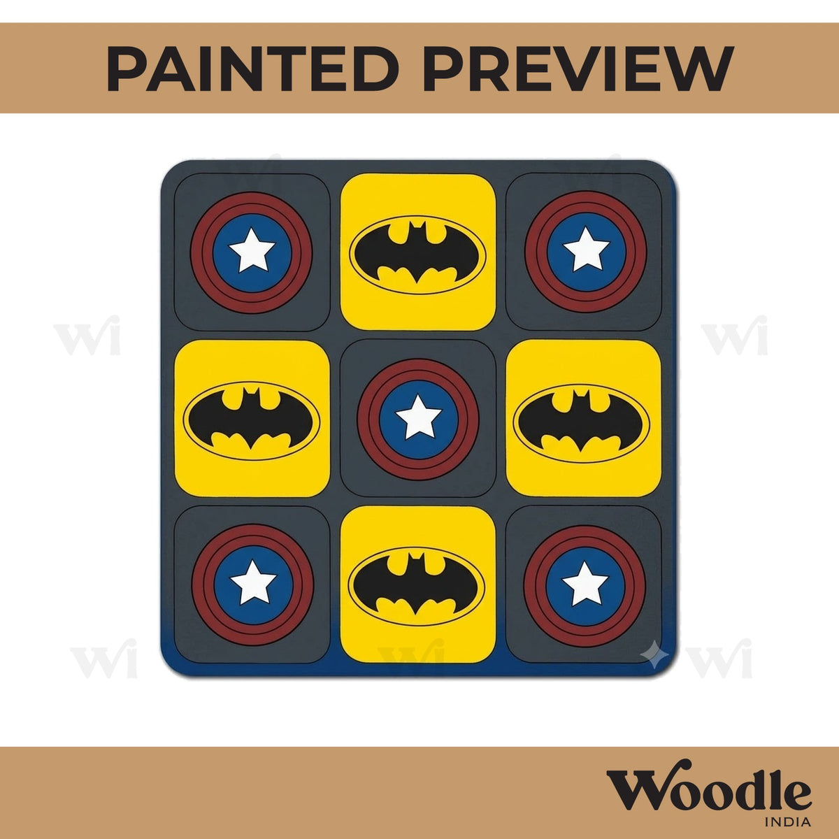 Mario Tic Tac Toe Pre Marked MDF Design 1