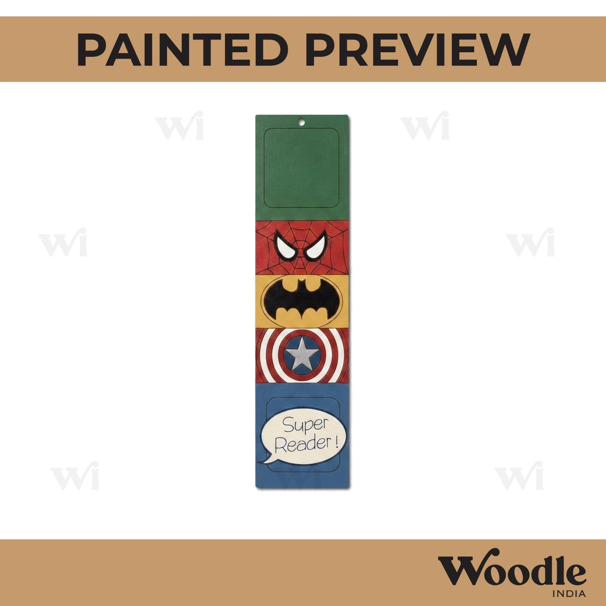 Marvel Bookmark Pre Marked MDF Design 1