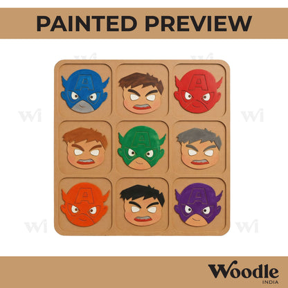 Marvel Tic Tac Toe Pre Marked MDF Design 2