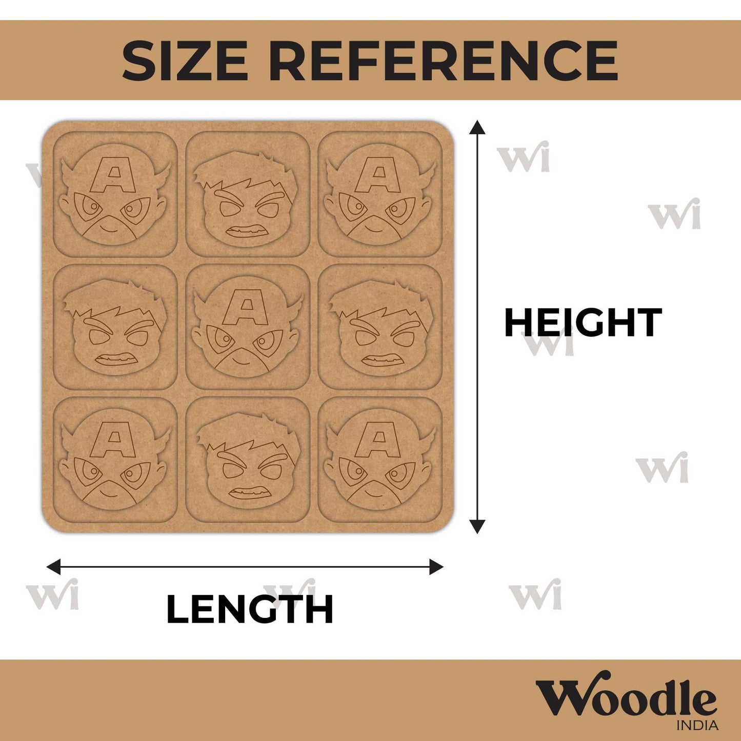 Marvel Tic Tac Toe Pre Marked MDF Design 2