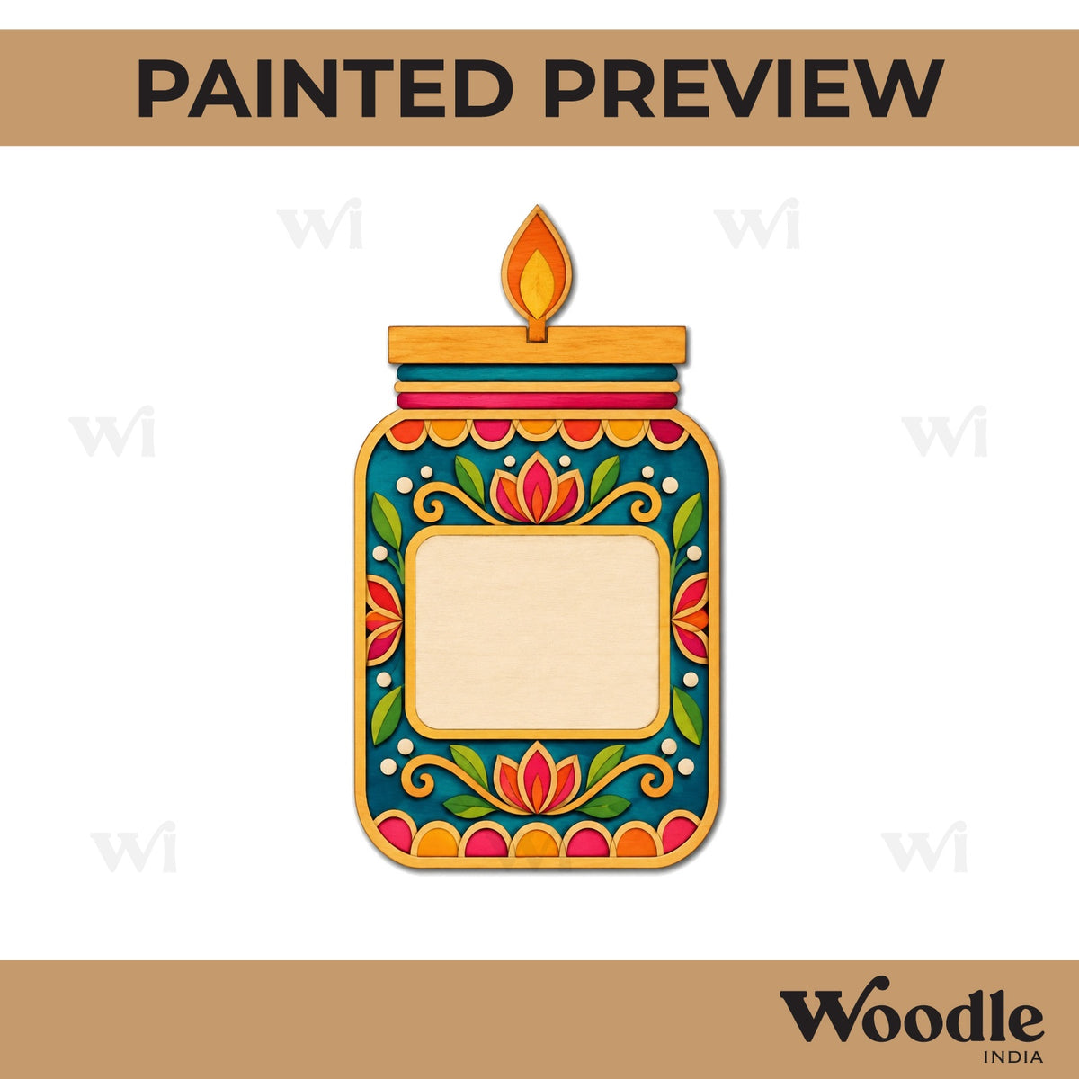 Mason Jar Candle Pre Marked MDF Design 1