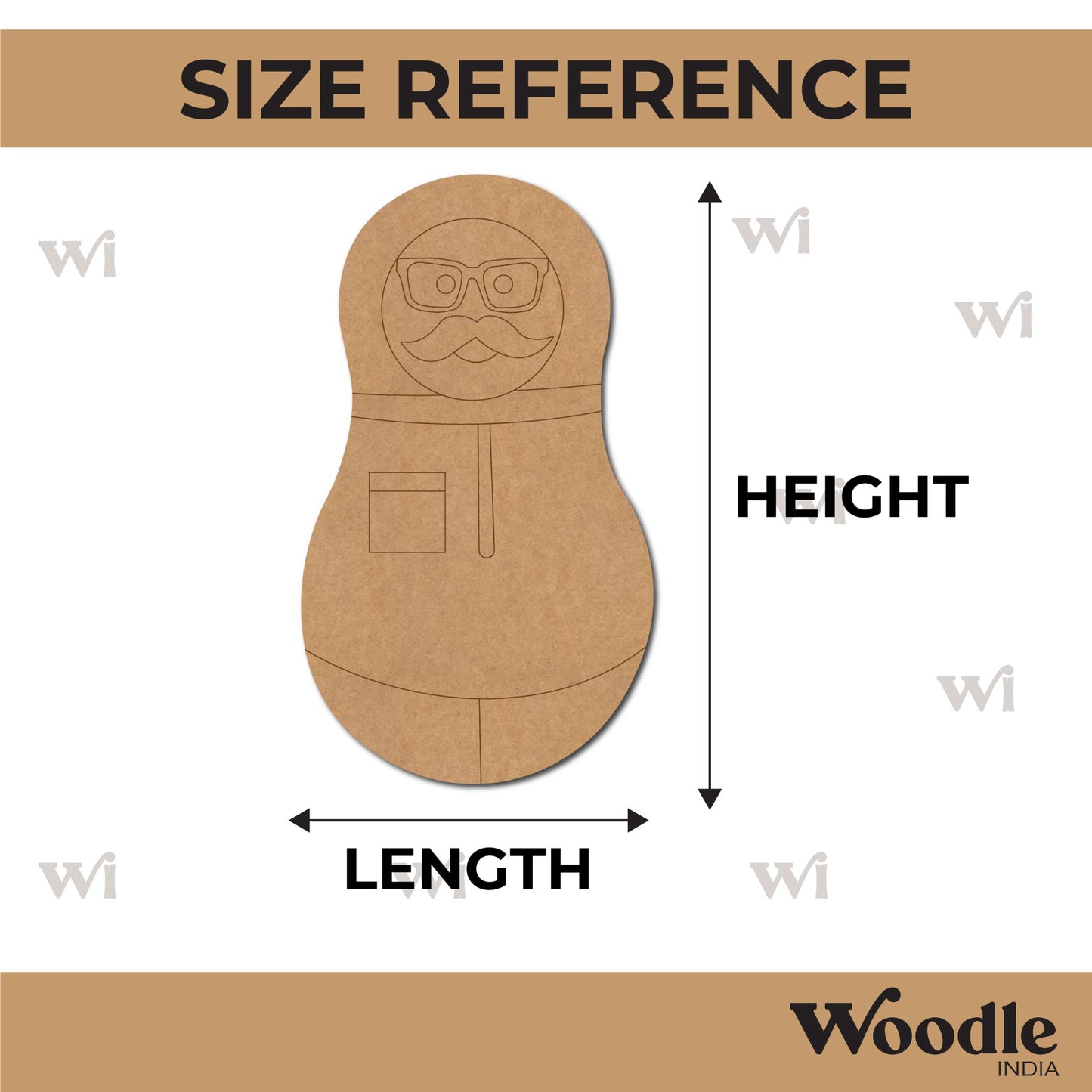 Matryoshka Nesting Doll Pre Marked MDF Design 6