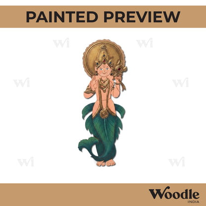 Matsya Avatar Of Lord Vishnu Pre Marked MDF Design 1