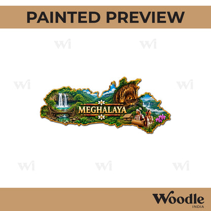 Meghalaya Map Cutout MDF Design 1
