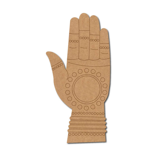 Mehendi Hand Pre Marked MDF Design 1