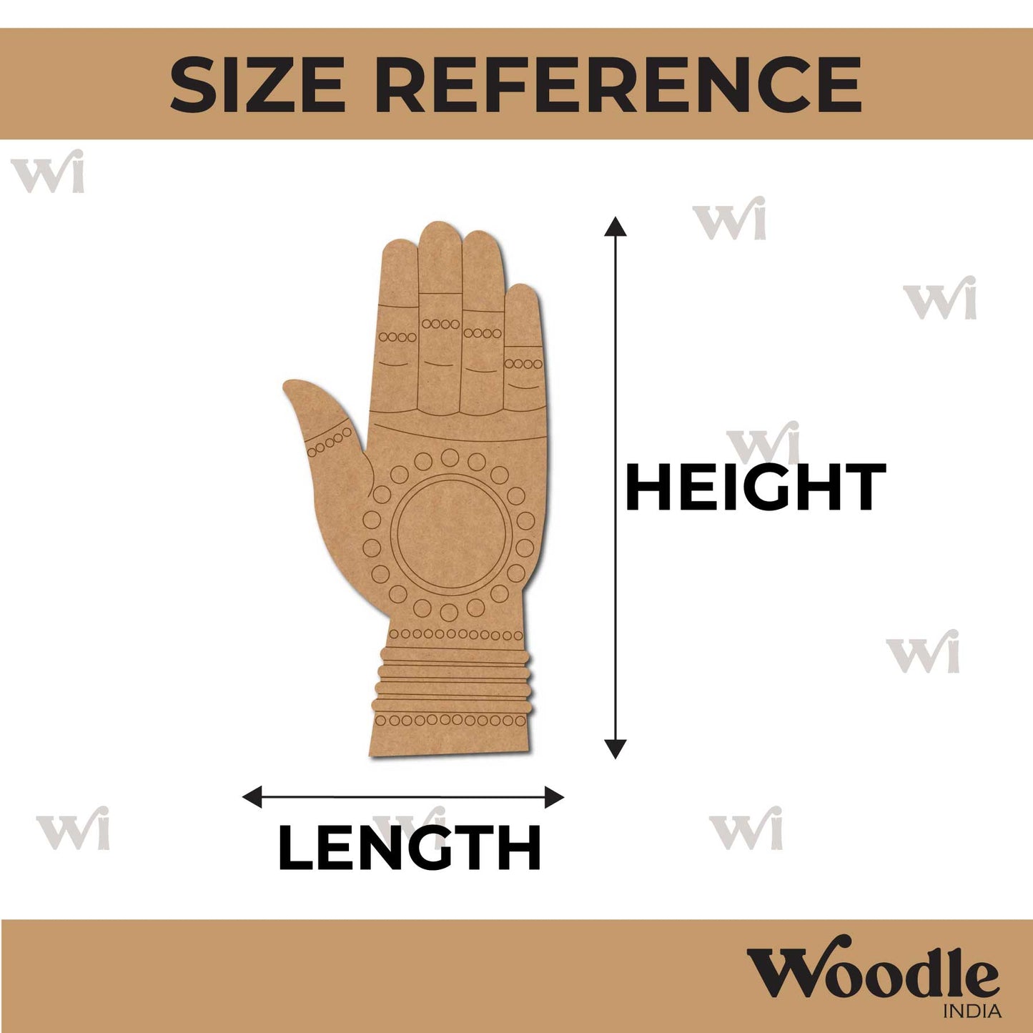 Mehendi Hand Pre Marked MDF Design 1