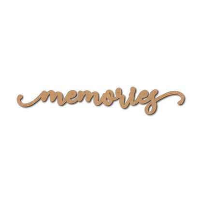 Memories Text Cutout MDF Design 1