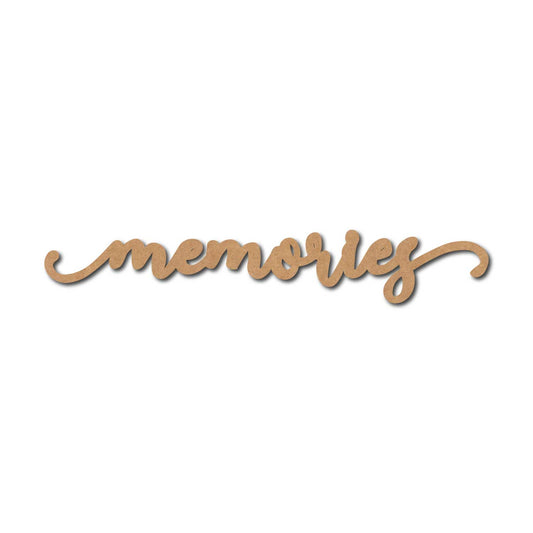 Memories Text Cutout MDF Design 1