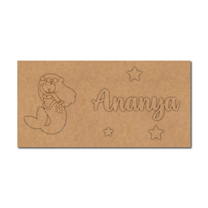 Mermaid Kids Nameplate MDF Design 1