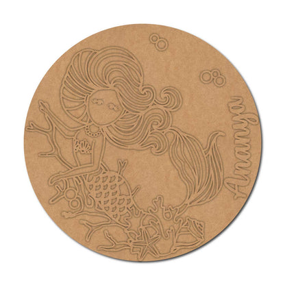 Mermaid Nameplate MDF Design 1
